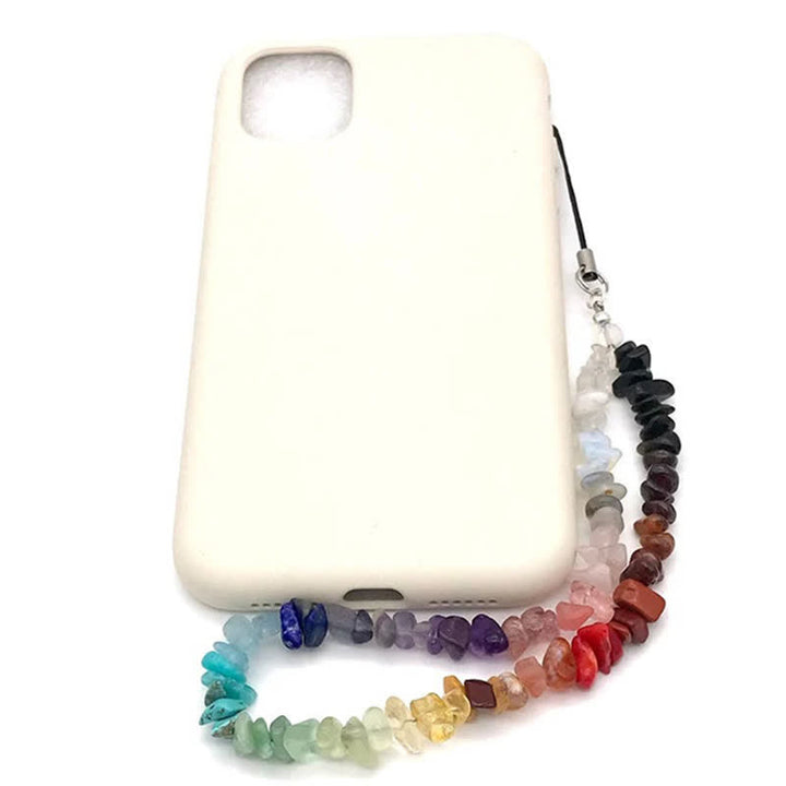 Sangle de protection pour téléphone portable en perles de cristal naturel Olivenorma