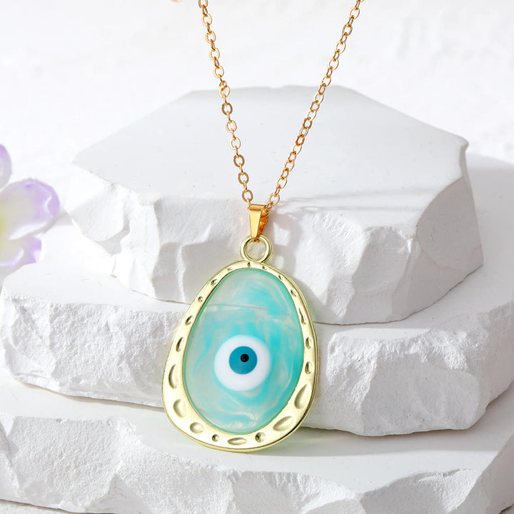Collier en époxy multicolore contre le mauvais œil Olivenorma 