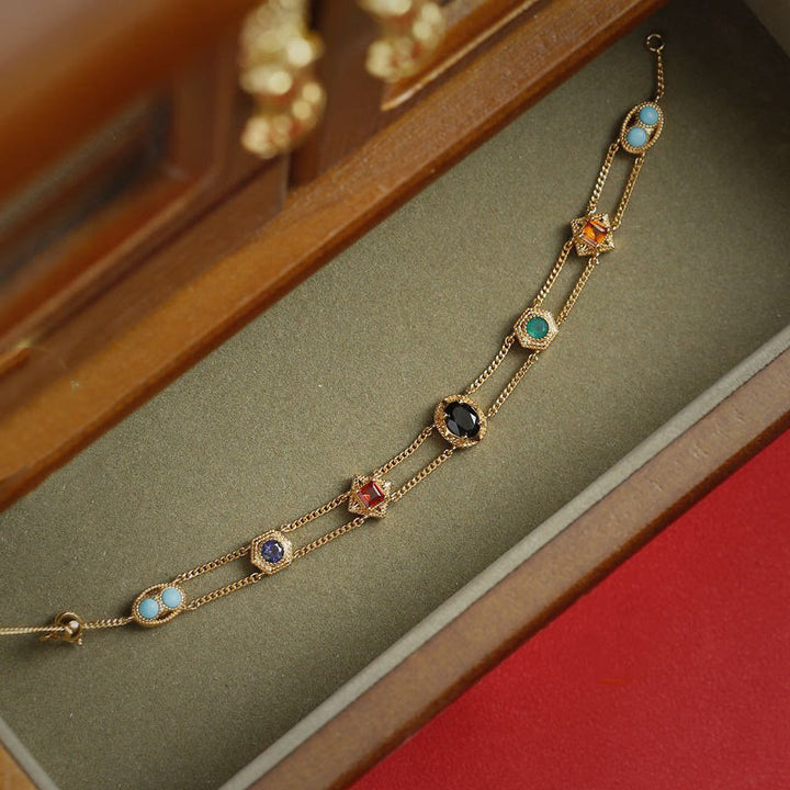 Bracelet double couche style rétro occidental Olivenorma