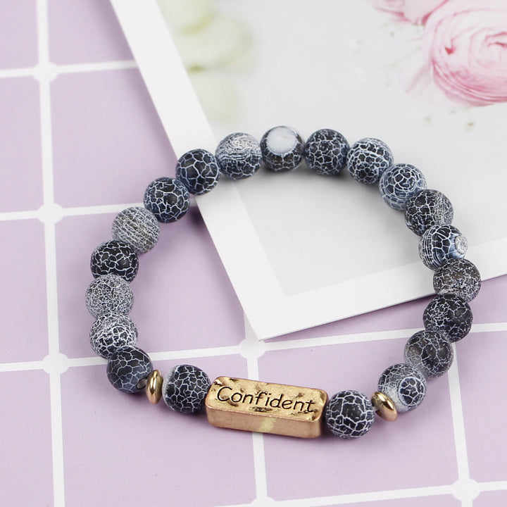 Bracelet de gravure confiant en pierres précieuses naturelles Olivenorma