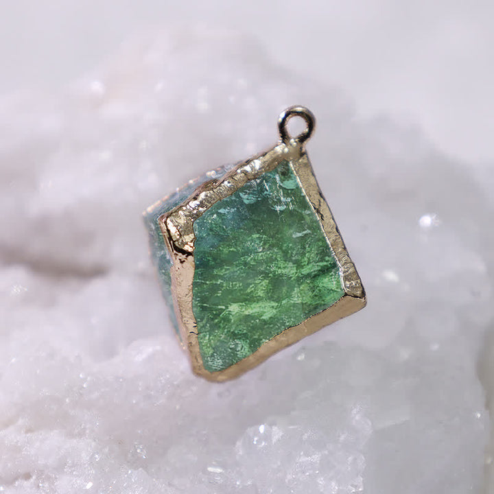 Pendentif en cristal naturel de fluorite verte Olivenorma 
