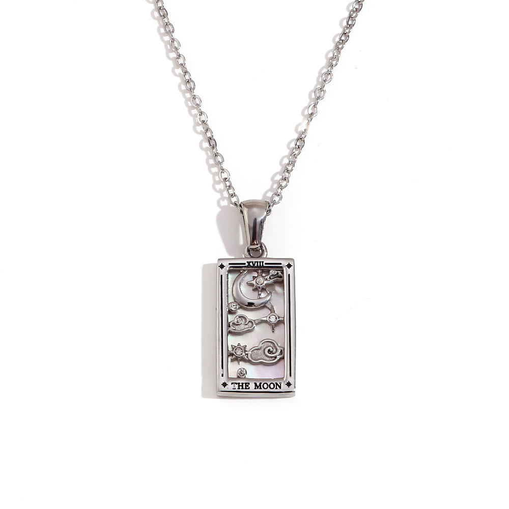 Collier de cartes de tarot en acier inoxydable plaqué or 18 carats Olivenorma 