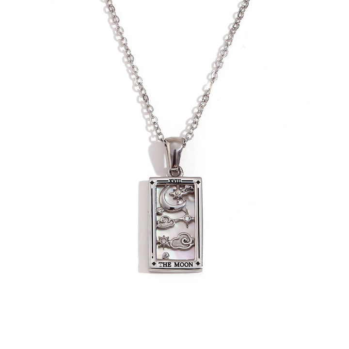 Collier de cartes de tarot en acier inoxydable plaqué or 18 carats Olivenorma 