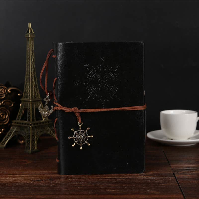 Journal avec couverture en cuir vintage Olivenorma - Noir - image 15