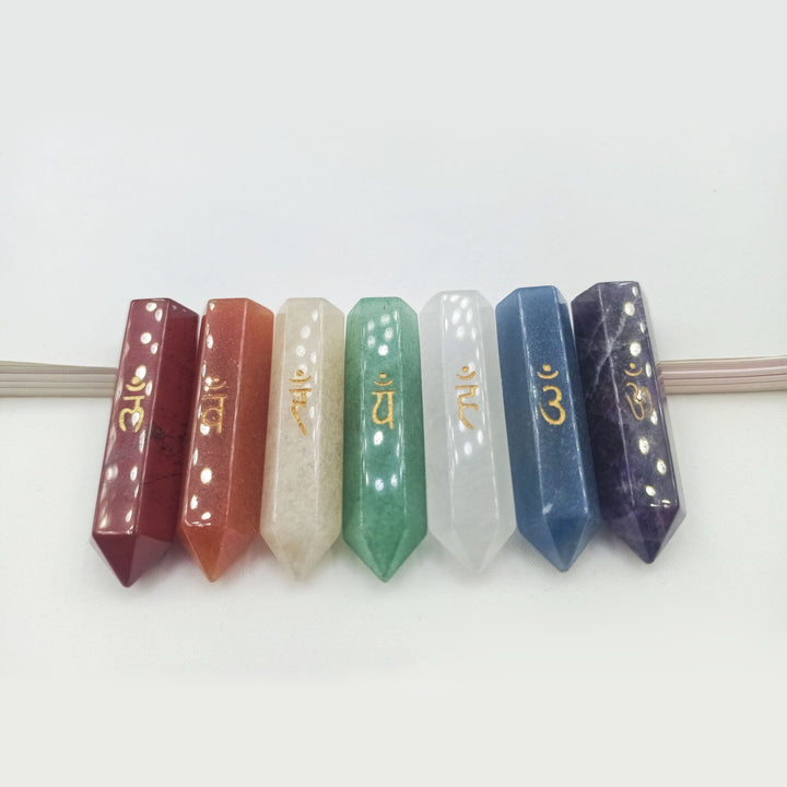 Ensemble de baguettes de cristal décoratives pour chakras de guérison Olivenorma