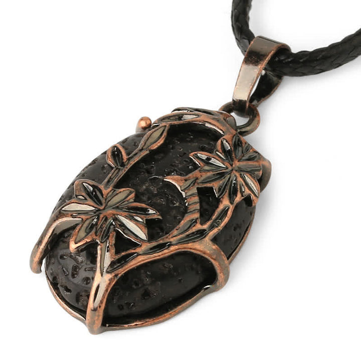 Collier en cristal enveloppé de fleurs en laiton et améthyste Olivenorma