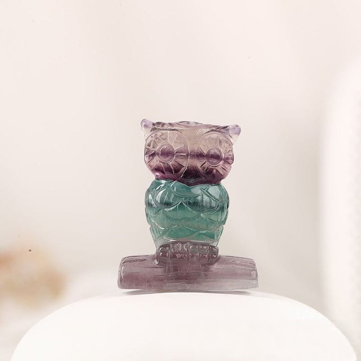 Ornement hibou couleur bonbon en fluorite Olivenorma