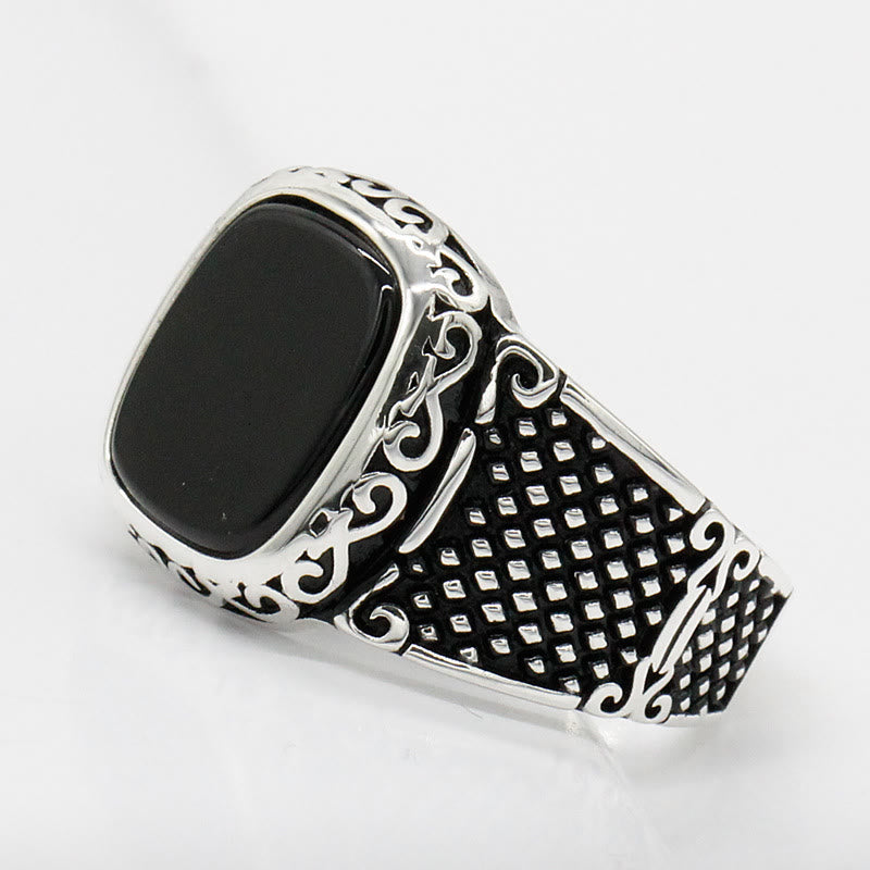 Bague cadeau cool en argent pour homme avec onyx noir Olivenorma - image 5