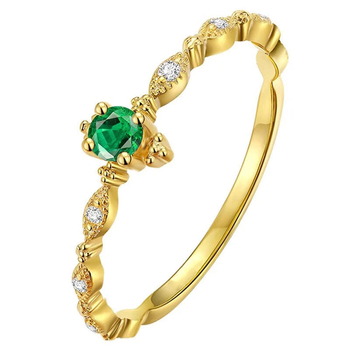 Bague Olivenorma en émeraude et zircone blanche