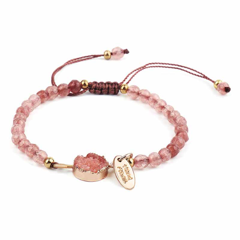 Bracelet Olivenorma en quartz rose, aventurine verte et améthyste