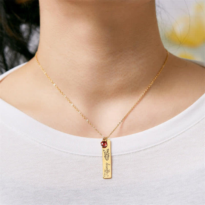 Collier de bijoux personnalisé avec fleur de naissance et pierre de naissance Olivenorma avec nom