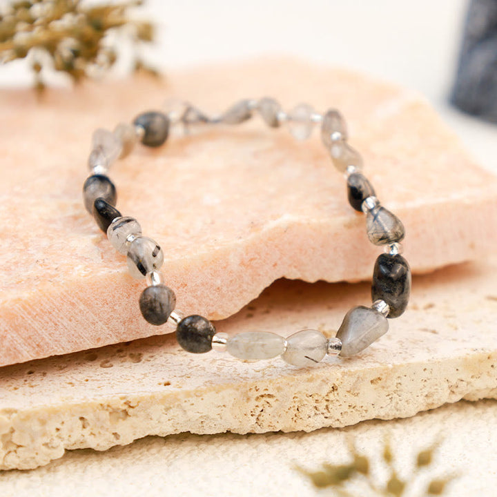 Bracelet artisanal en gravier de cristal irrégulier Olivenorma 