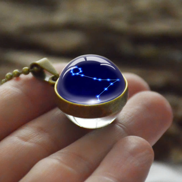 Collier en verre étoilé avec étoile du zodiaque Olivenorma