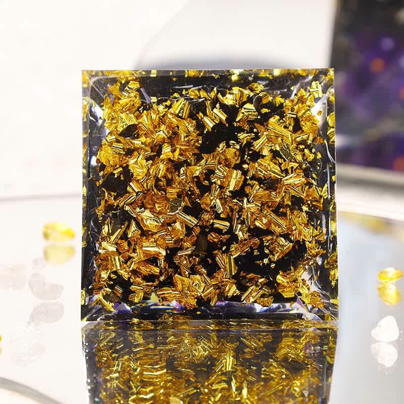 Pyramide d'orgone en obsidienne Yin et Yang Olivenorma
