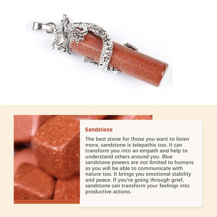 Pendentif exquis en pierre naturelle et cristal Olivenorma 