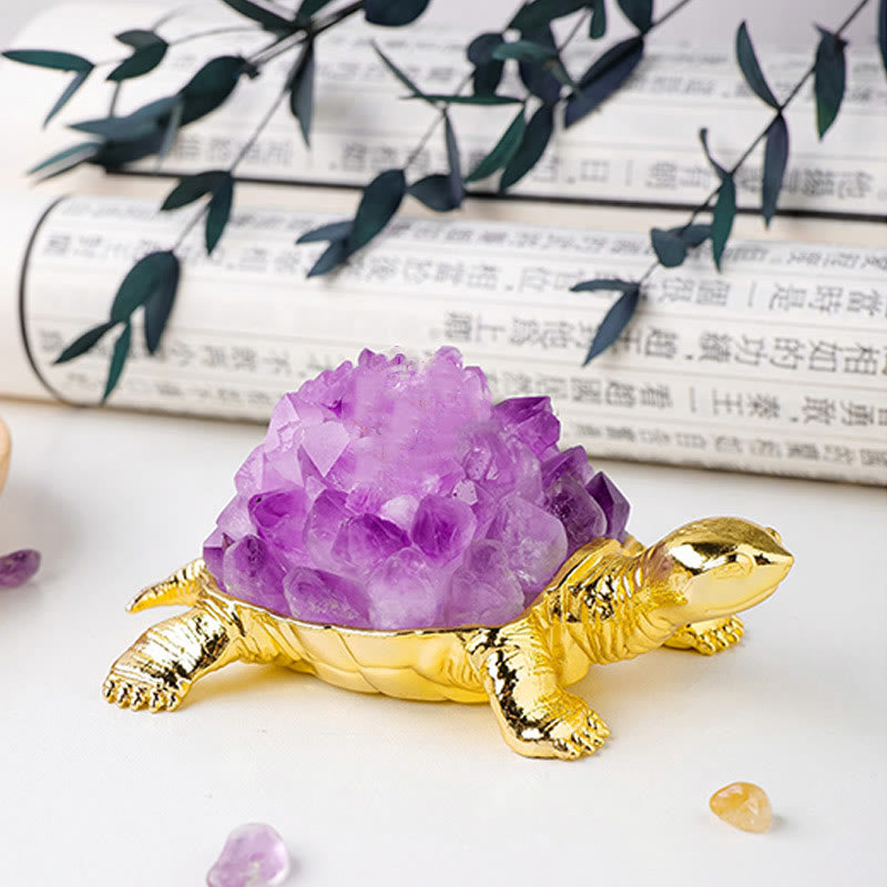 Lampe décorative en forme de tortue en cristal naturel Olivenorma 