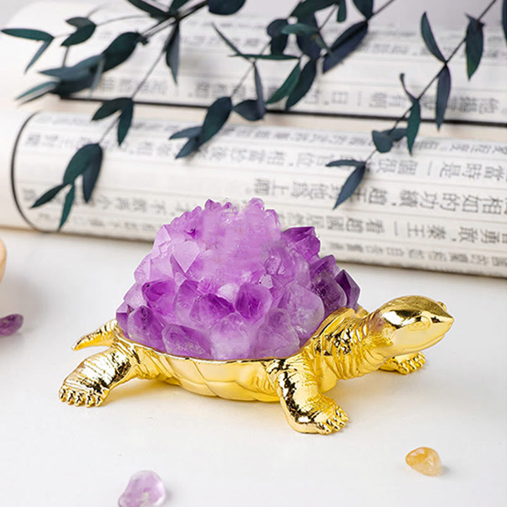 Lampe décorative en forme de tortue en cristal naturel Olivenorma 