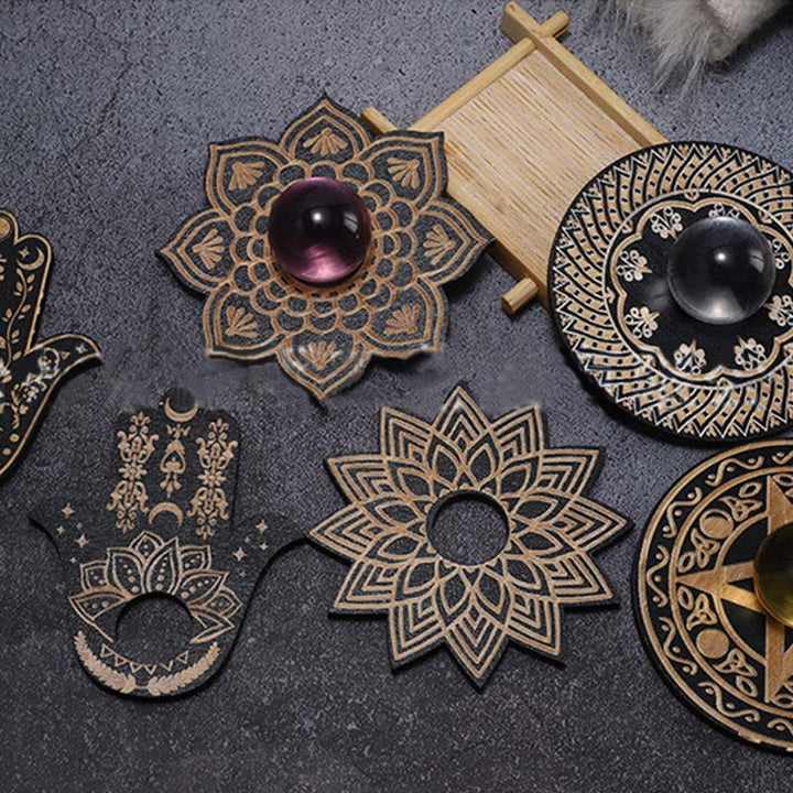 Présentoir à boules de cristal en forme d'aile de Hamsa Olivenorma