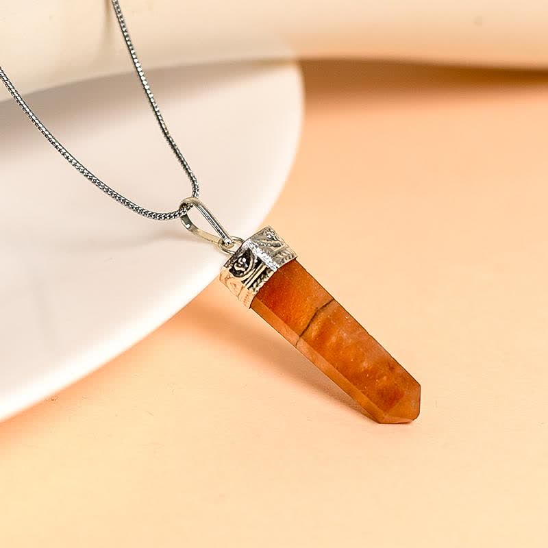 Collier pendentif crayon cornaline naturelle en Olivenorma