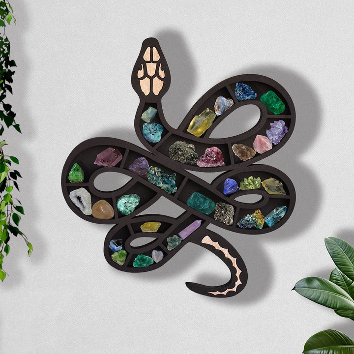 Étagère en cristal serpent foncé fabriquée à la main Olivenorma
