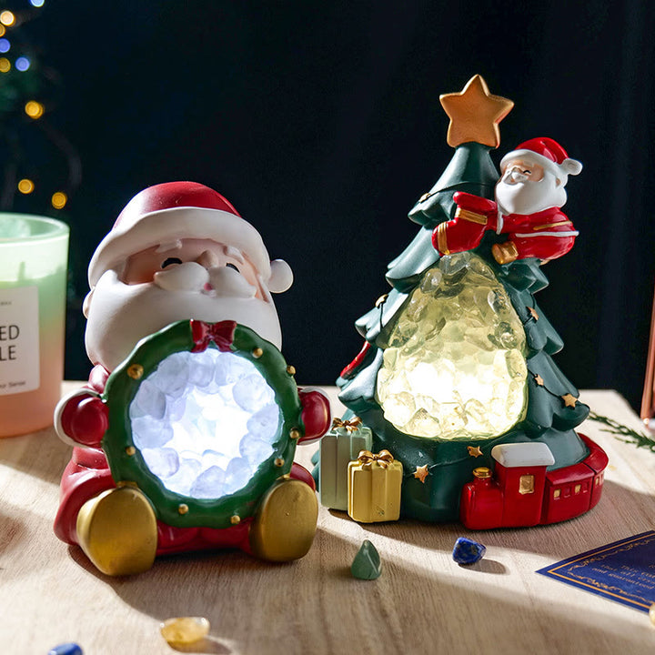 Veilleuse de Noël en gravier de cristal Olivenorma Décoration de maison en pierres précieuses