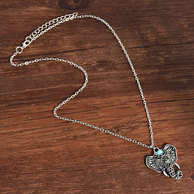 Collier éléphant turquoise vintage Olivenorma - image 3