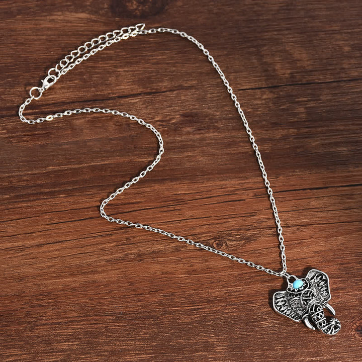 Collier éléphant turquoise vintage Olivenorma - image 3