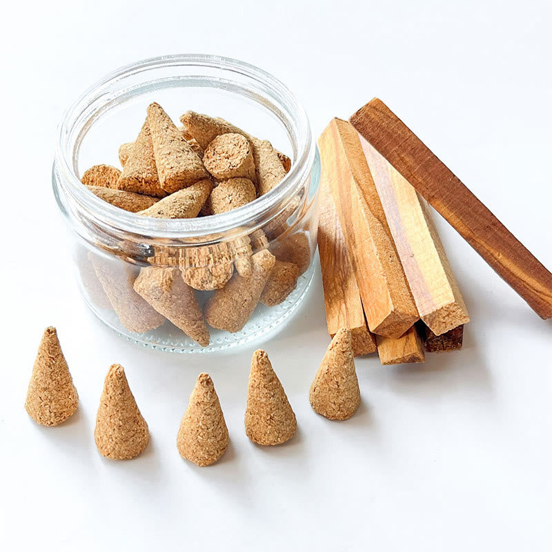 Cônes d'encens à la sauge pour méditation et purification par les cristaux d'aromathérapie Olivenorma 