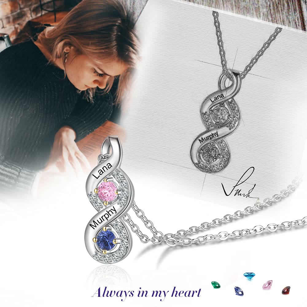 Collier avec pierre de naissance gravée pour femme Olivenorma