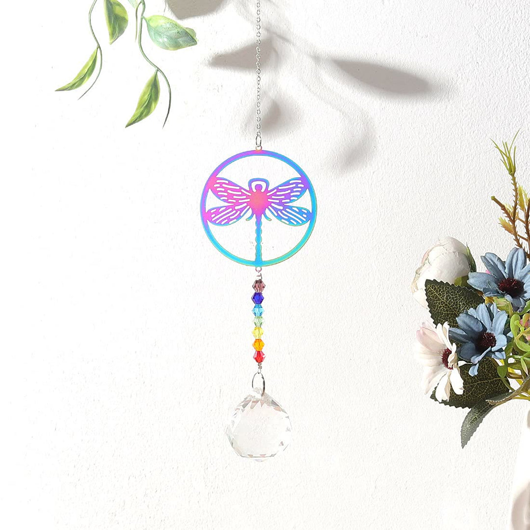 Carillon éolien à suspendre en cristal transparent avec perles chakra Olivenorma 
