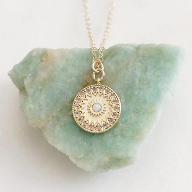 Collier Soleil et Lune Opale Olivenorma