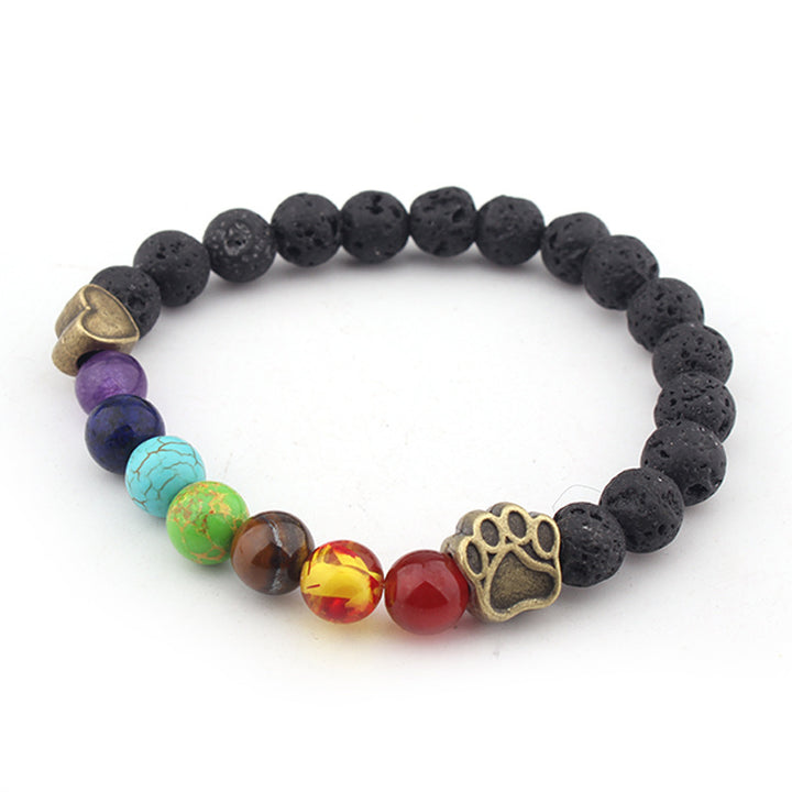 Collier de protection des chakras en pierre de lave Olivenorma