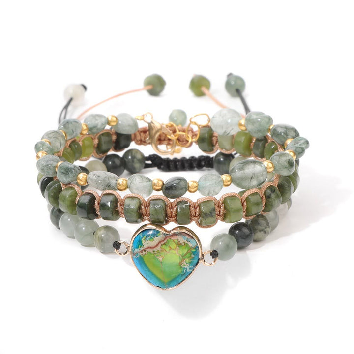Bracelet pendentif en forme de cœur tressé fait main Olivenorma 