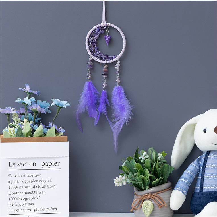 Pendentif Améthyste Olivenorma Petit Attrape-rêves en forme de croissant de lune 