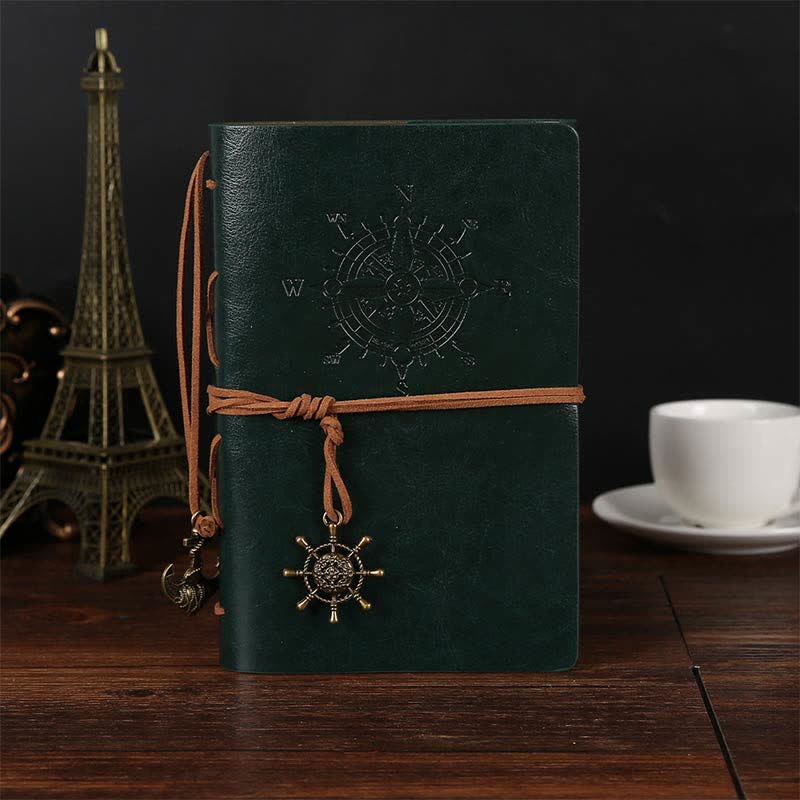 Journal avec couverture en cuir vintage Olivenorma - Vert - image 14