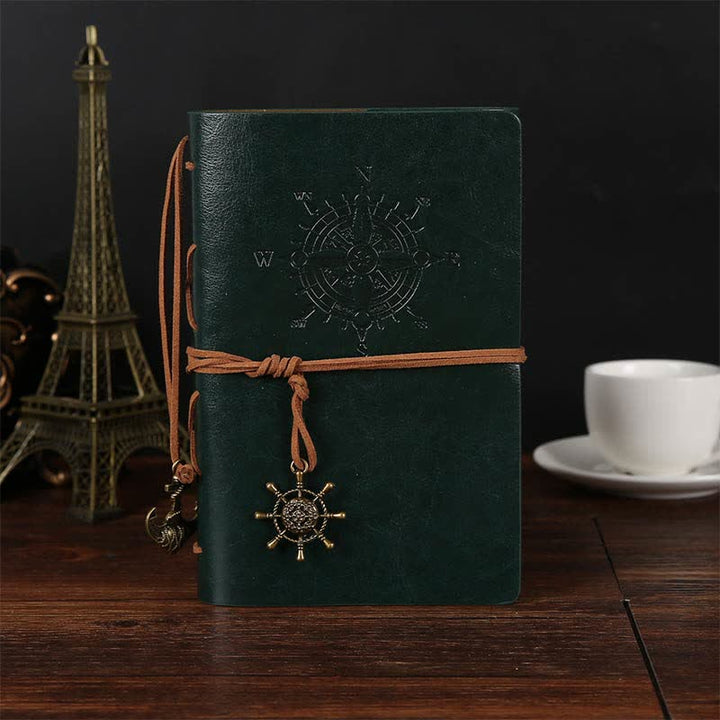Journal avec couverture en cuir vintage Olivenorma - Vert - image 14