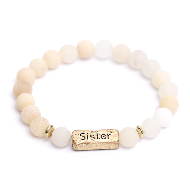 Bracelet gravé avec pierres précieuses naturelles Olivenorma Sister 