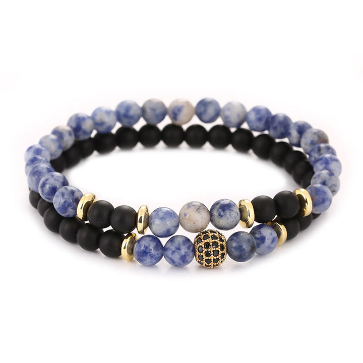 Bracelet homme Olivenorma en perles de cristal naturel à deux couches