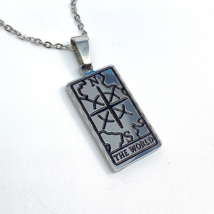 Collier porte-bonheur vintage avec carte de tarot Olivenorma