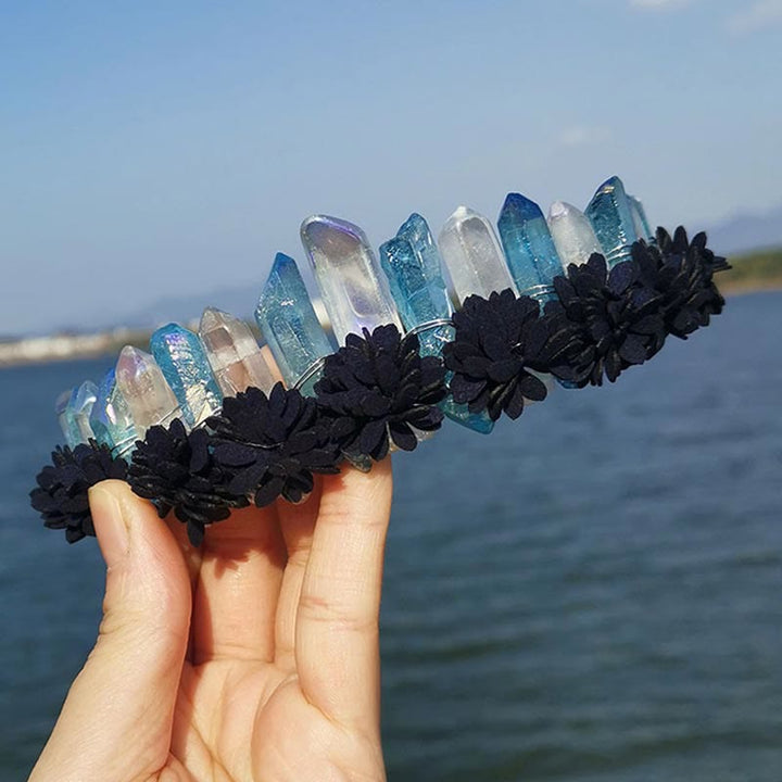 Couronne de fleurs en cristal naturel avec arc- en-Olivenorma 