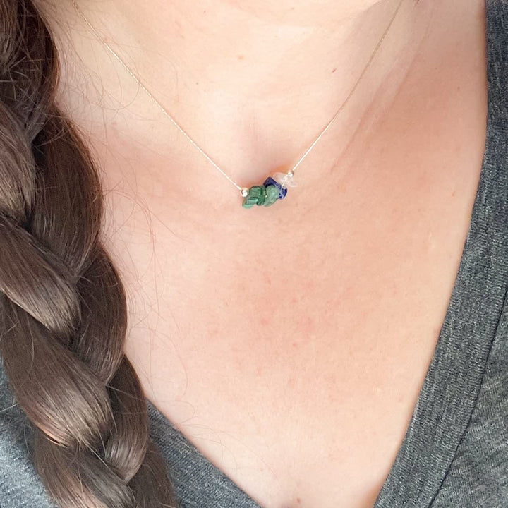 Collier ras du cou signe du zodiaque en pierre naturelle Olivenorma