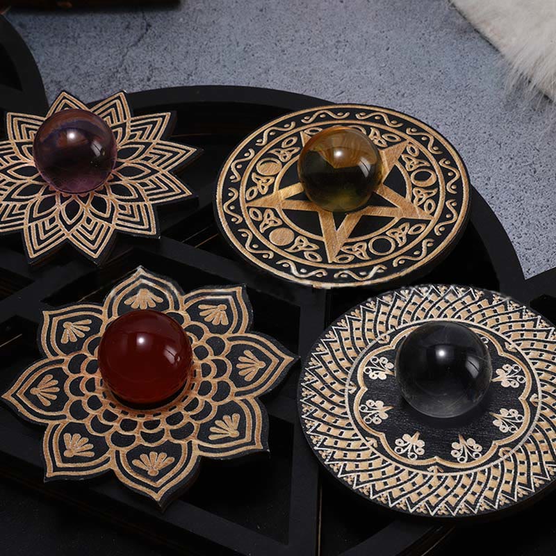 Présentoir à boules de cristal en forme d'aile de Hamsa Olivenorma