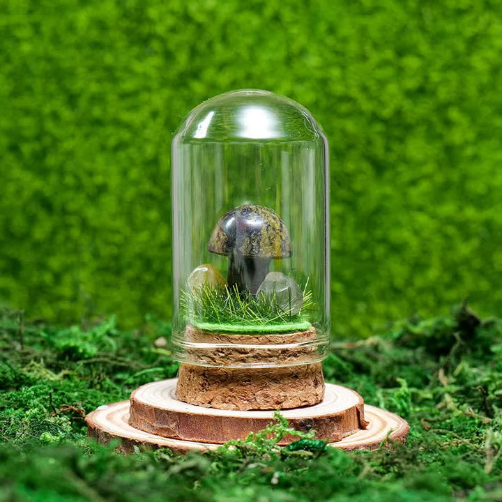Couvercle en verre Olivenorma Décoration champignon en cristal naturel