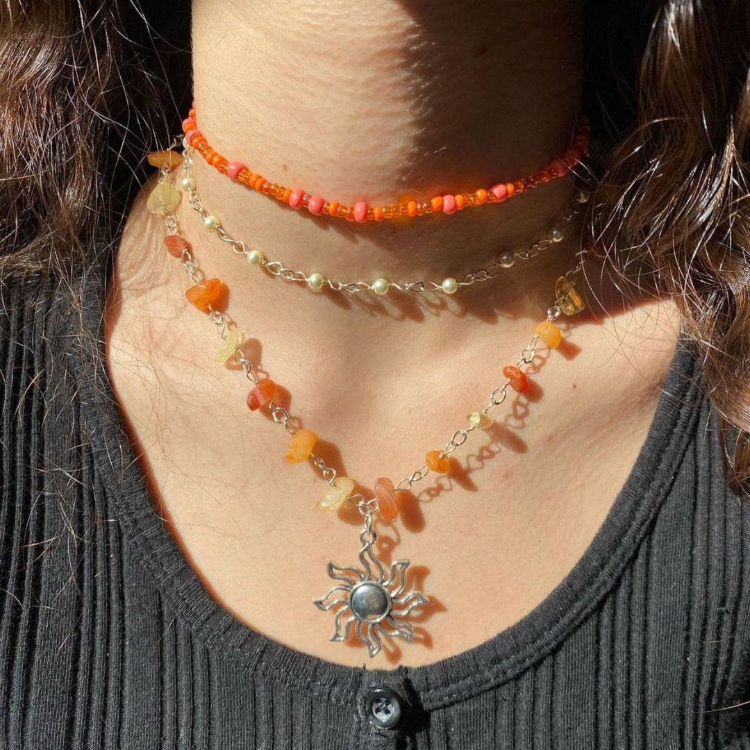Collier de perles brutes couleur cristal Olivenorma 