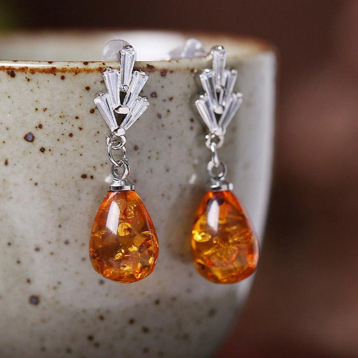 Boucles d'oreilles Olivenorma Amber Balance