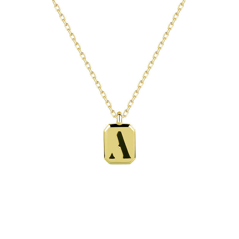 Collier Initiale Personnalisable en Or Olivenorma - Obsidienne - A - image 4