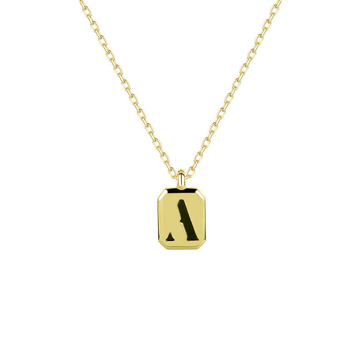 Collier Initiale Personnalisable en Or Olivenorma - Obsidienne - A - image 4
