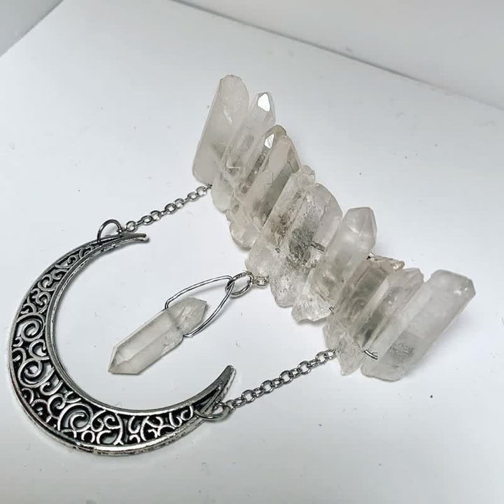Épingle à cheveux en forme de croissant de lune en cristal transparent Olivenorma