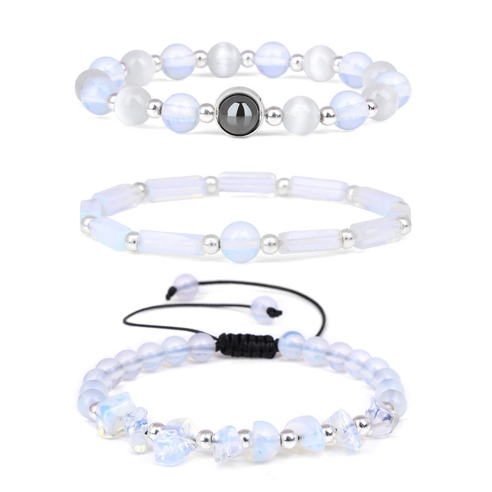 Bracelet en cristal naturel Olivenorma « Healing Wishes » en 3 pièces