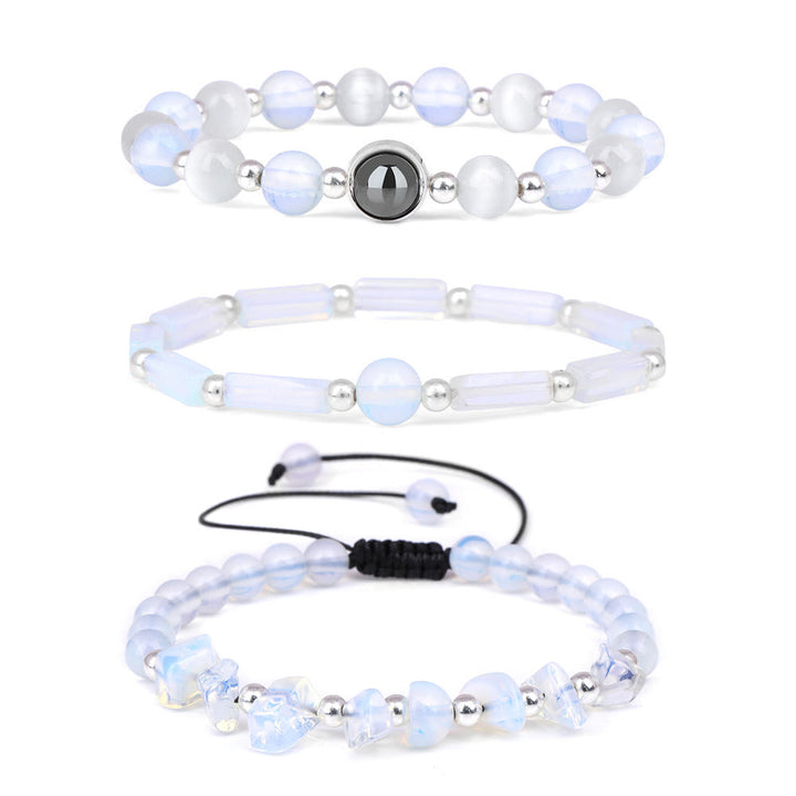 Bracelet en cristal naturel Olivenorma « Healing Wishes » en 3 pièces